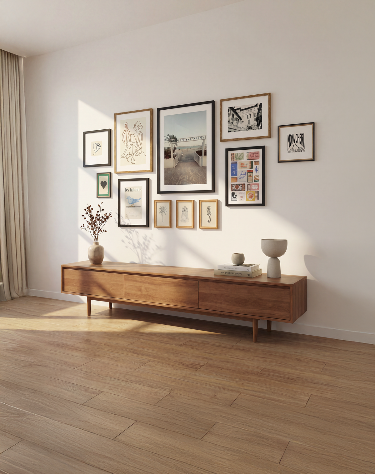 Gallery wall of frames